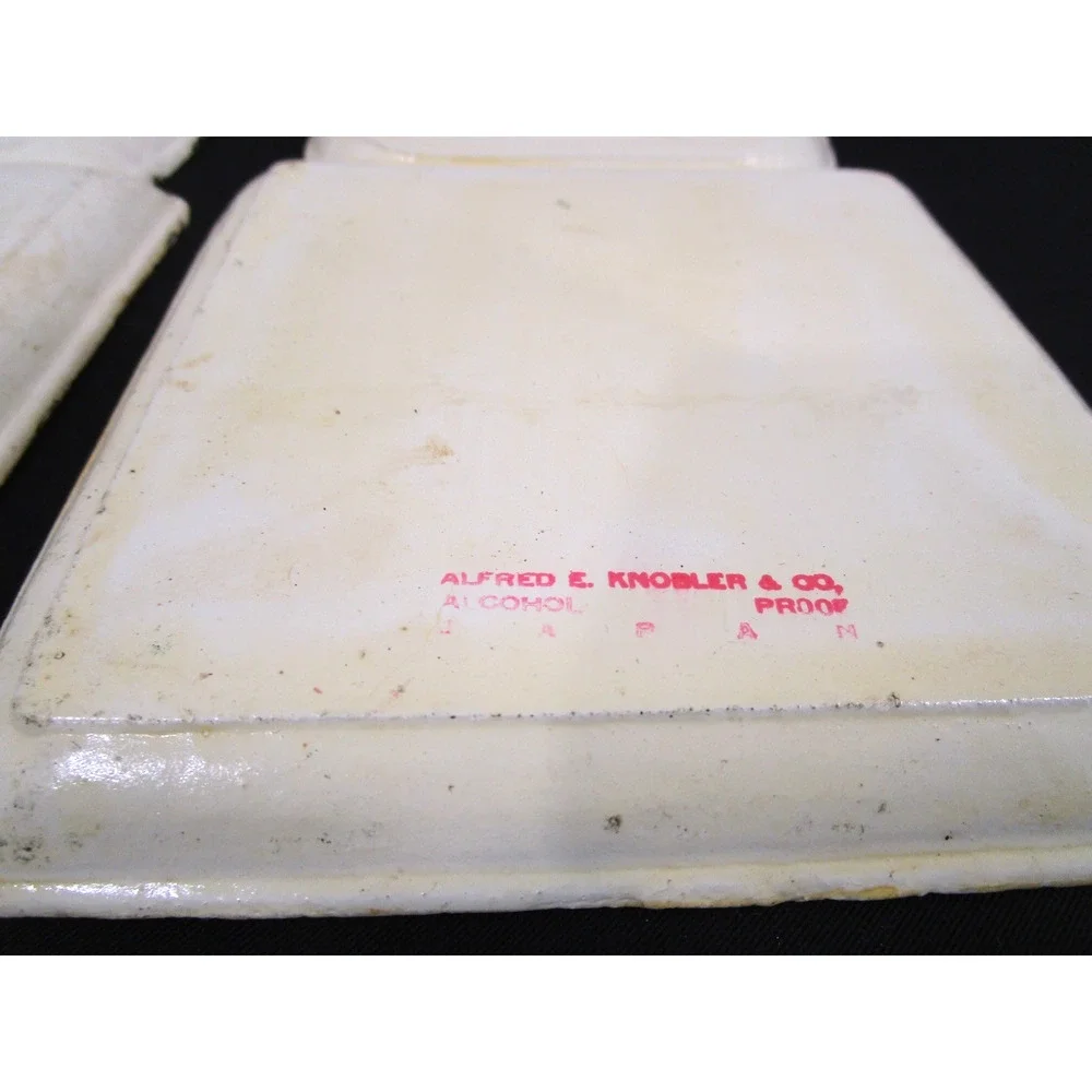 Vintage Set of 2 Paper Mache Alfred E Knobler Snack Tray Alcohol Proof Japan